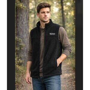 Red Head Brand Co Vest Mens Large Black Fleece Zip Pocket Adjustable Hem Outdoor